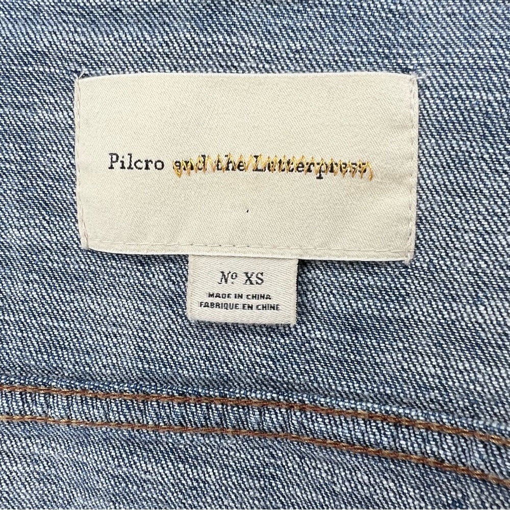 Pilcro and the Letterpress Anthropologie Blue Jean Jacket XS - Picture 7 of 8